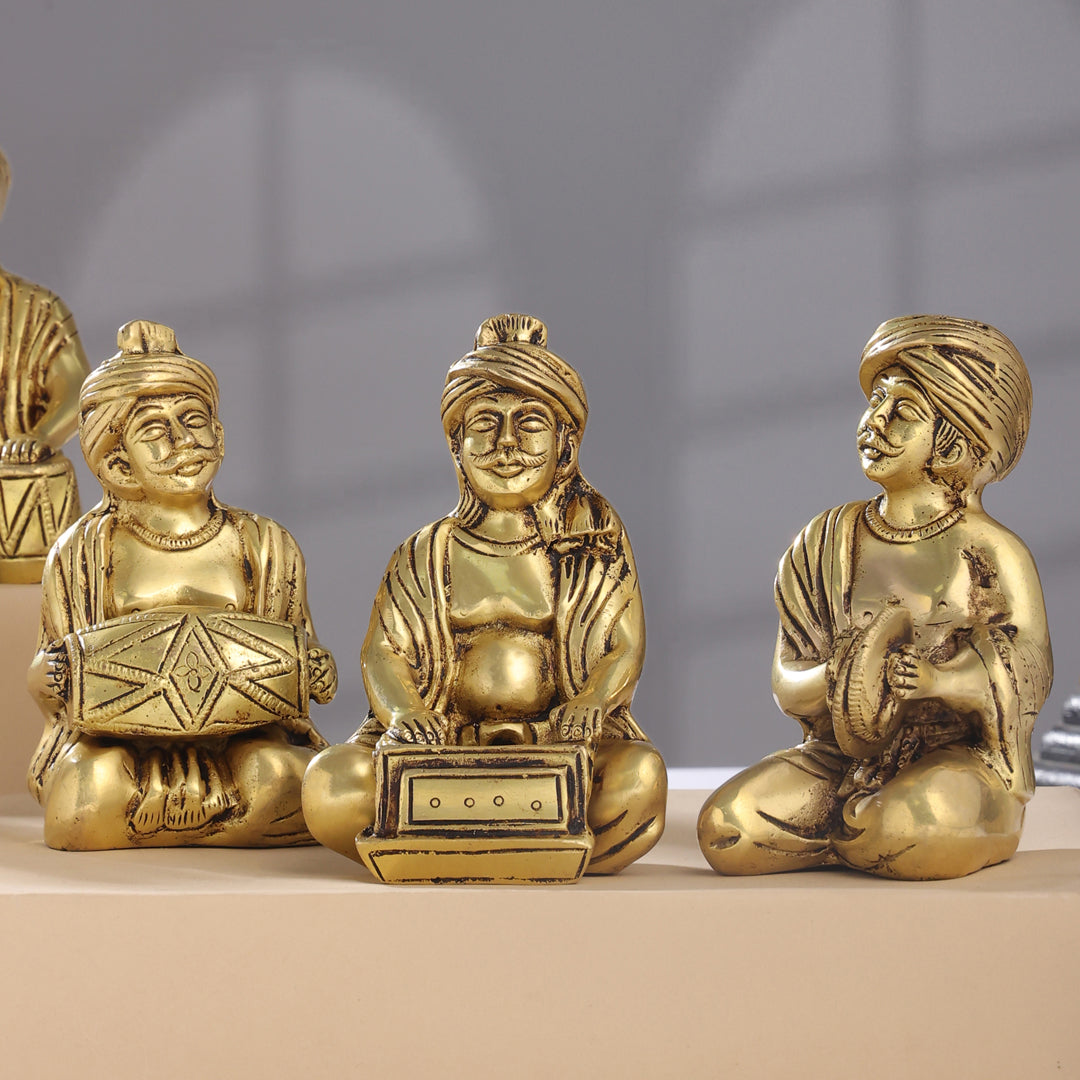 Brass Men Musical Set Of Five (5 Inch)