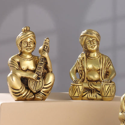 Brass Men Musical Set Of Five (5 Inch)