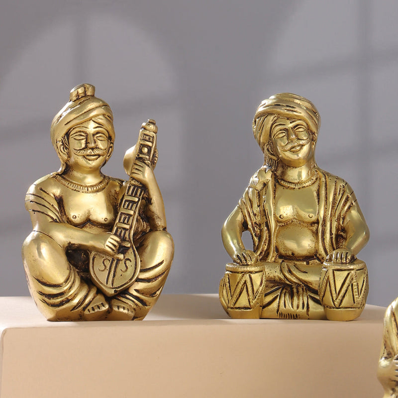 Brass Men Musical Set Of Five (5 Inch)