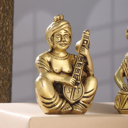 Brass Men Musical Set Of Five (5 Inch)