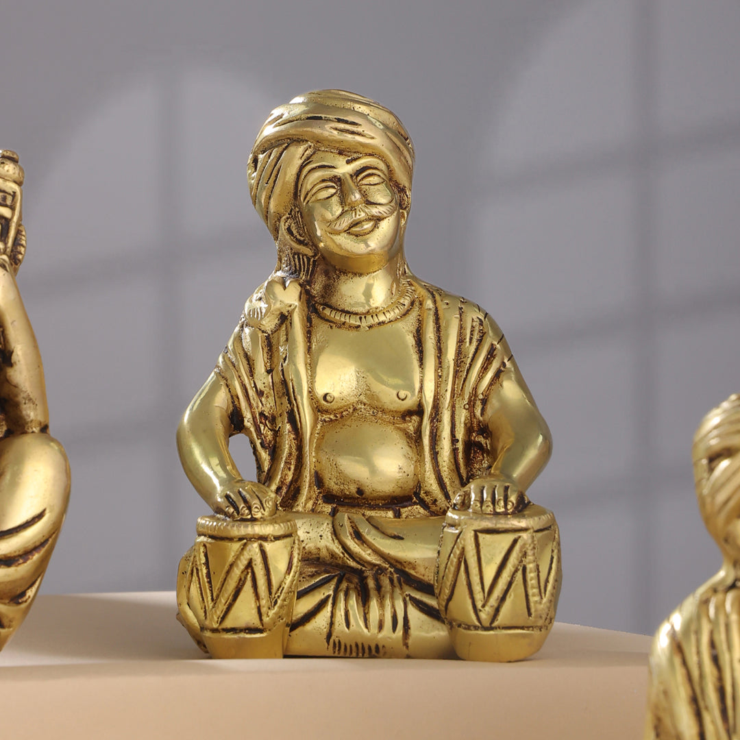 Brass Men Musical Set Of Five (5 Inch)