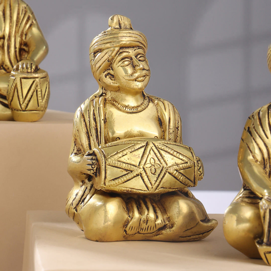 Brass Men Musical Set Of Five (5 Inch)