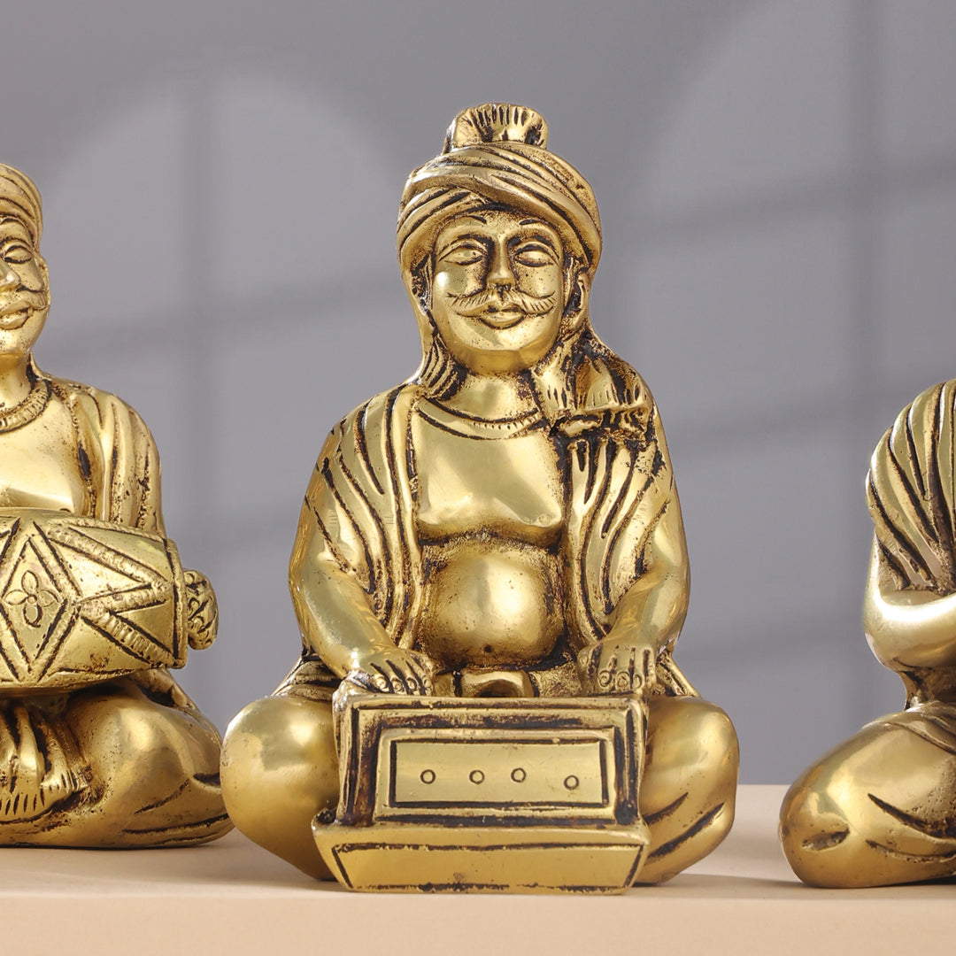 Brass Men Musical Set Of Five (5 Inch)