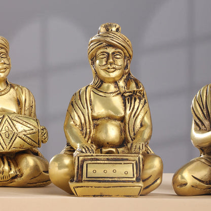 Brass Men Musical Set Of Five (5 Inch)