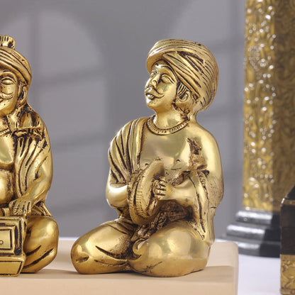 Brass Men Musical Set Of Five (5 Inch)