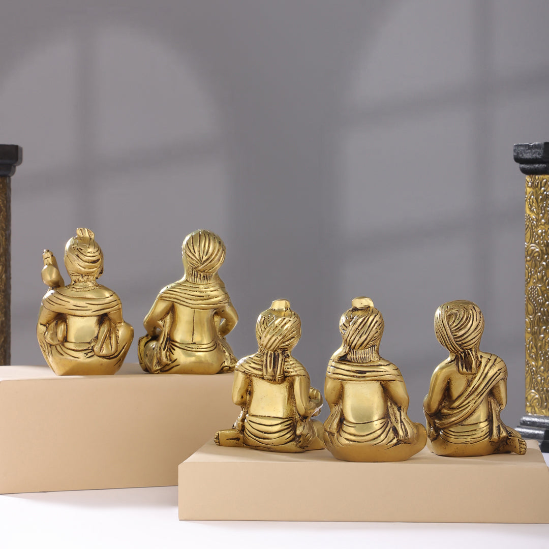 Brass Men Musical Set Of Five (5 Inch)