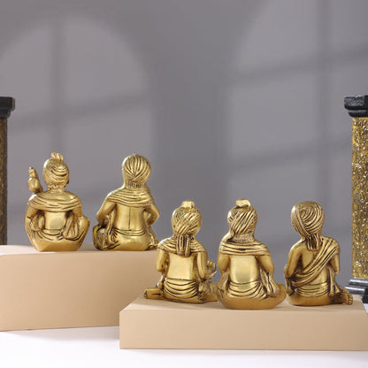 Brass Men Musical Set Of Five (5 Inch)