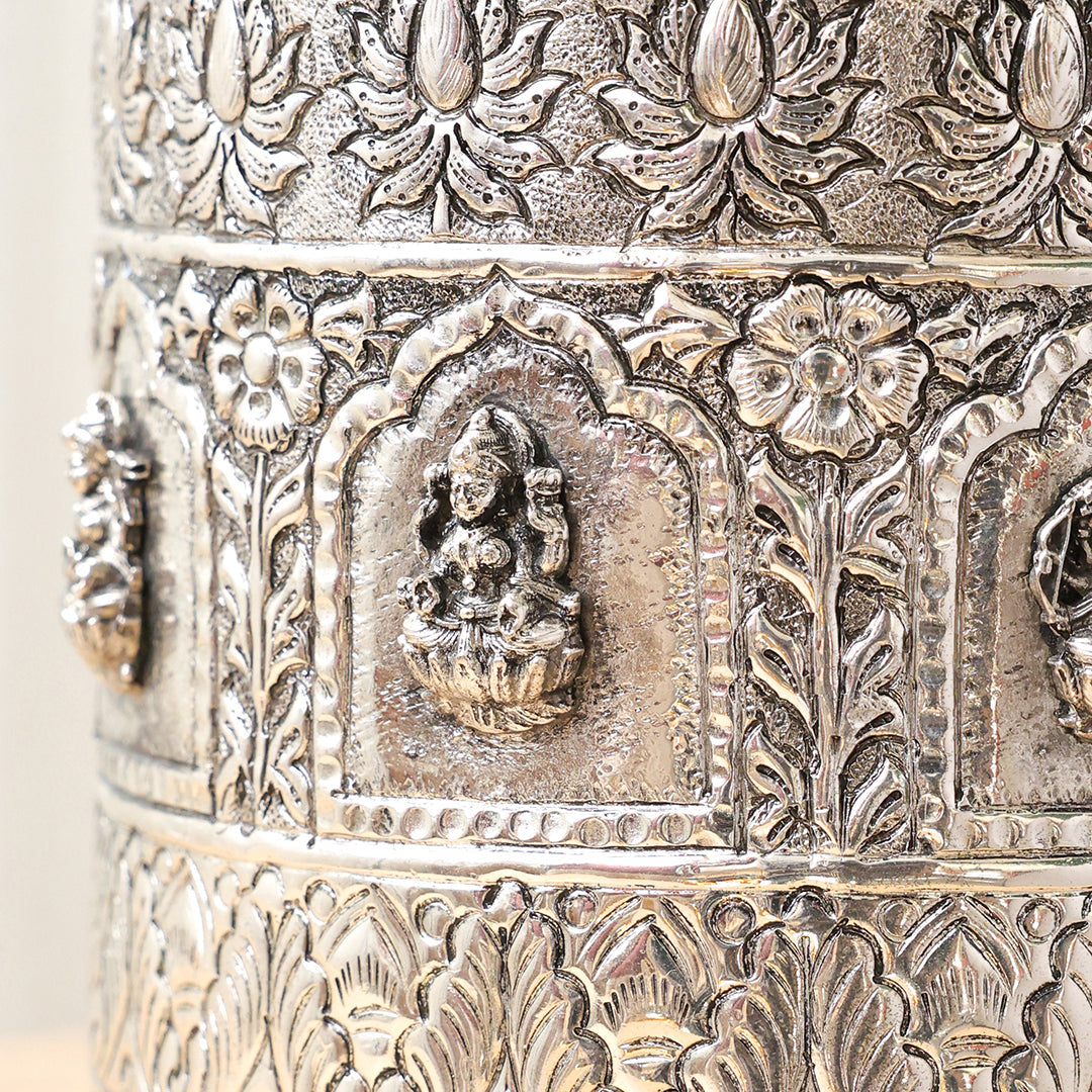 Silver Plated Brass Ashtalakshmi Decorative Pot