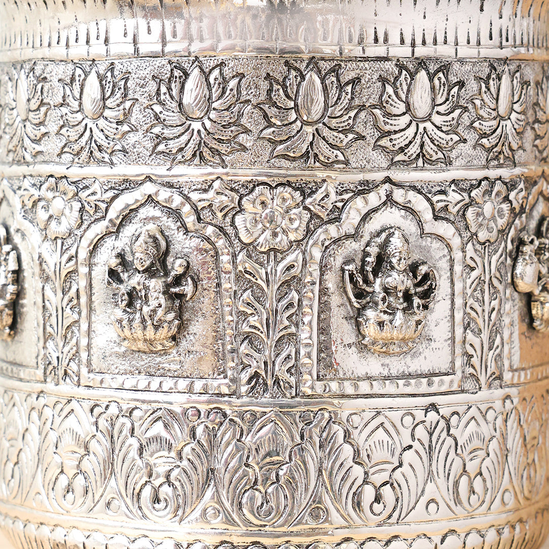Silver Plated Brass Ashtalakshmi Decorative Pot