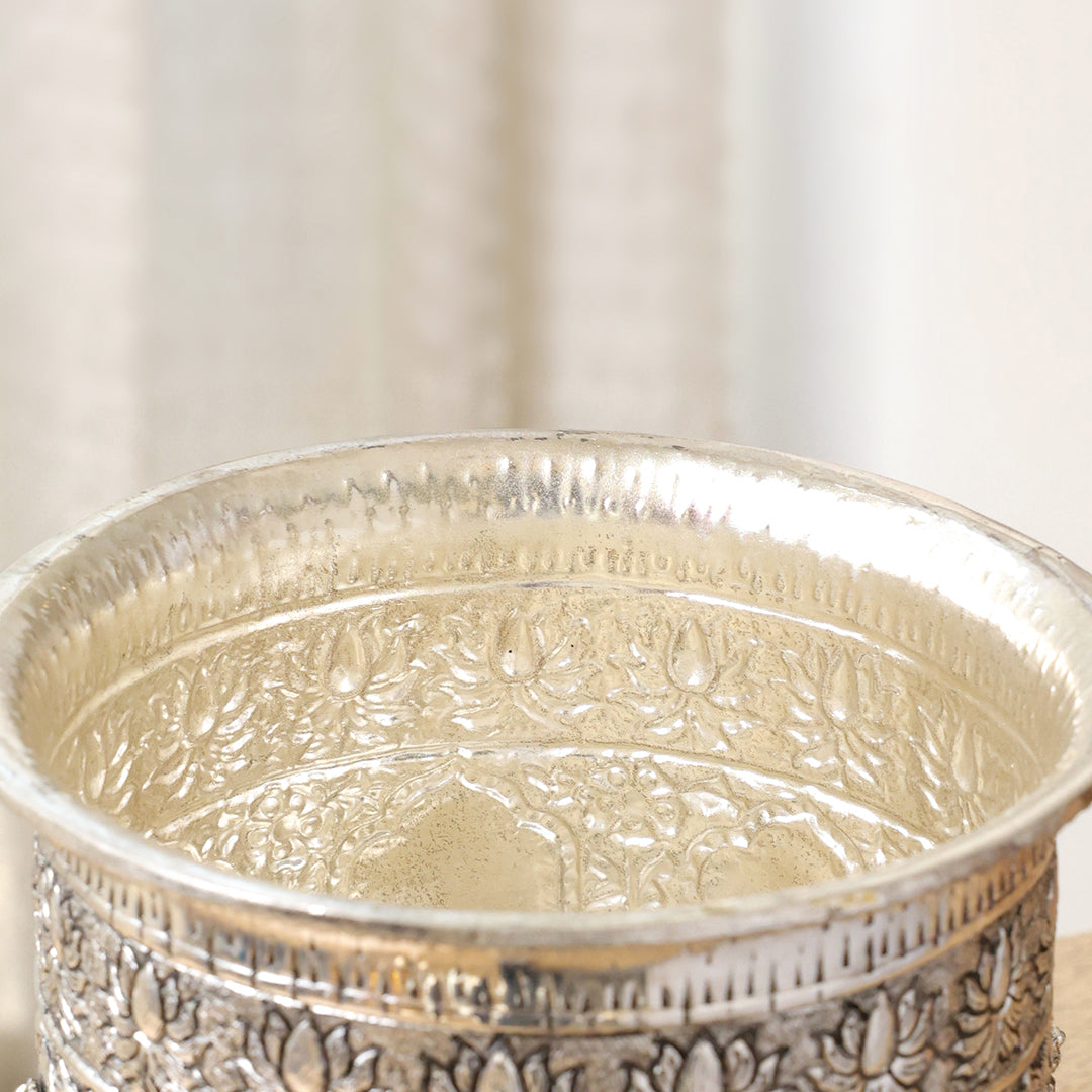 Silver Plated Brass Ashtalakshmi Decorative Pot
