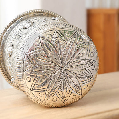Silver Plated Brass Ashtalakshmi Decorative Pot