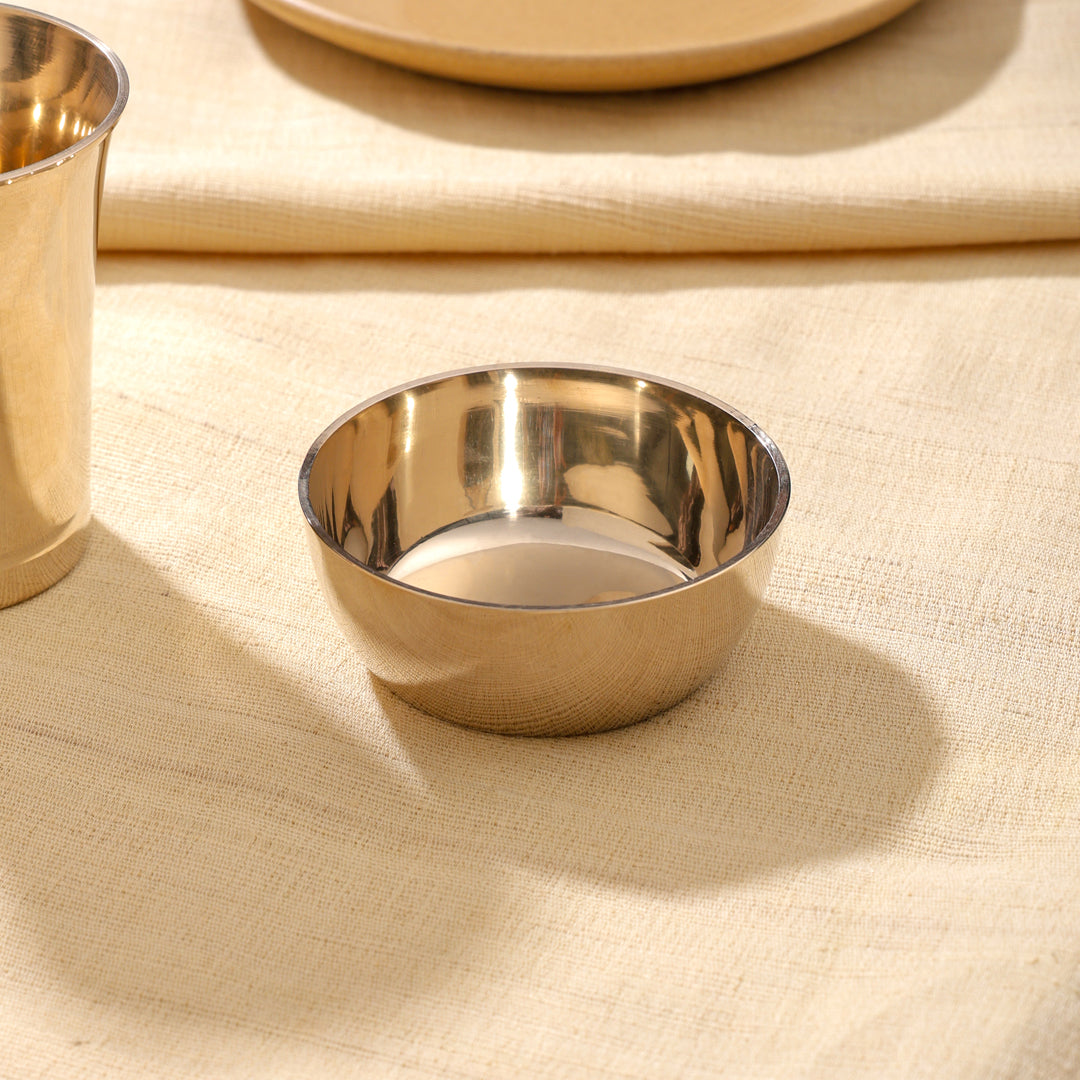 Kansa Bowl and Glass Pair