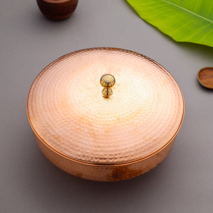 Copper Handi/Lagan With Lid (6 Inch)