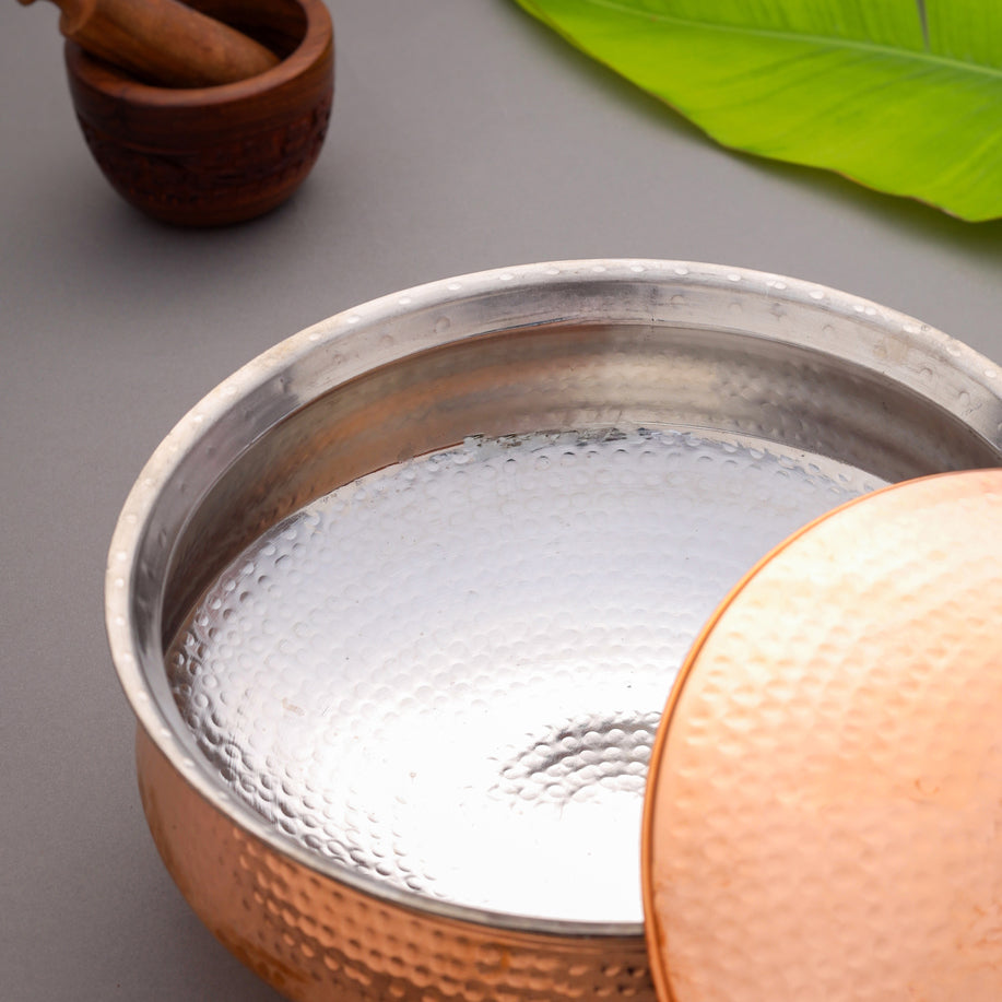 Copper Handi/Lagan With Lid (6 Inch)