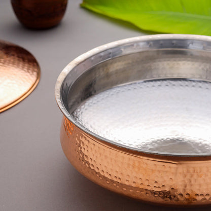 Copper Handi/Lagan With Lid (6 Inch)