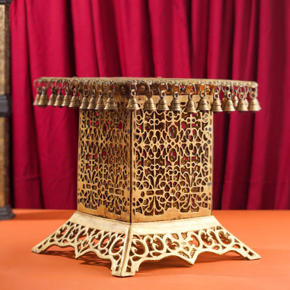 Brass Stool With Forty Hanging Bells (15.5 Inch)