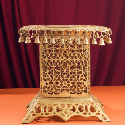 Brass Stool With Forty Hanging Bells (15.5 Inch)