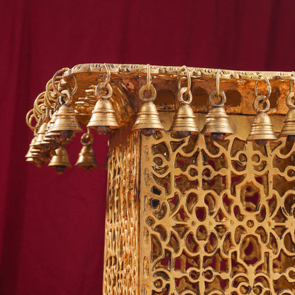 Brass Stool With Forty Hanging Bells (15.5 Inch)
