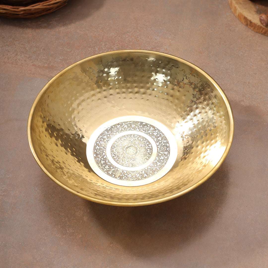 Brass Hammered Tasla (13.7 INCH)