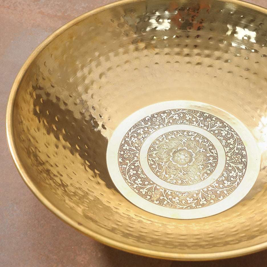 Brass Hammered Tasla (13.7 INCH)