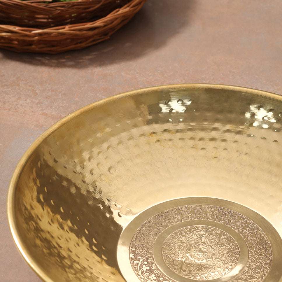 Brass Hammered Tasla (13.7 INCH)