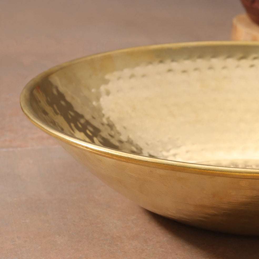 Brass Hammered Tasla (13.7 INCH)