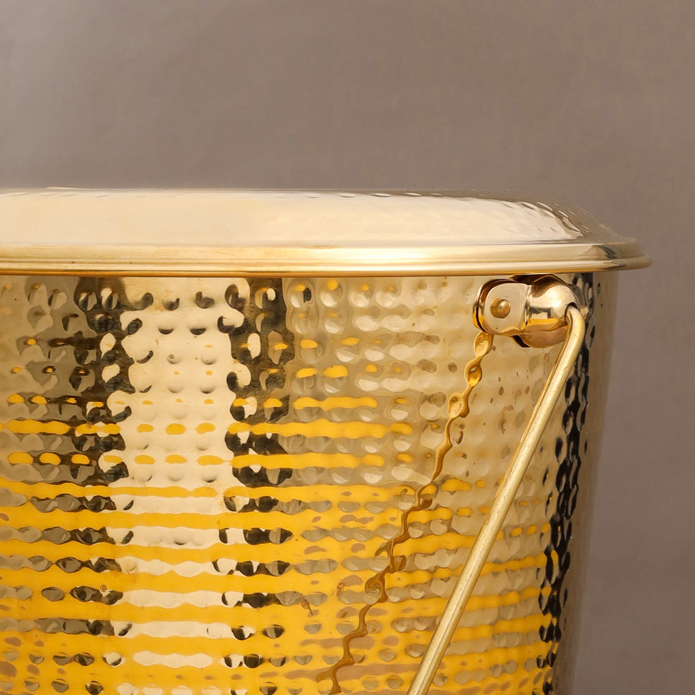 Brass Water Bucket with Lid