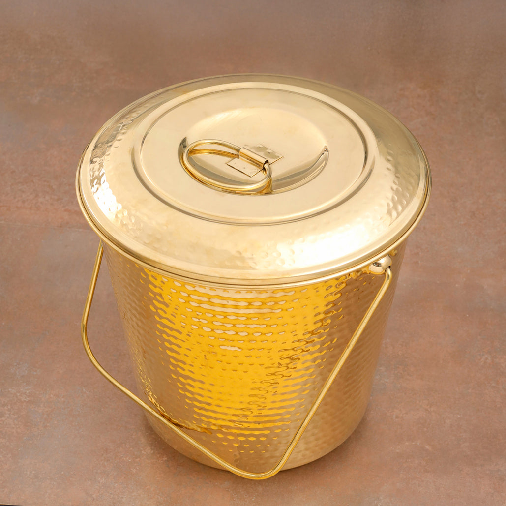 Brass Water Bucket with Lid