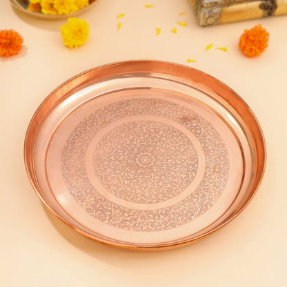 COPPER THALI (11.5 INCH)