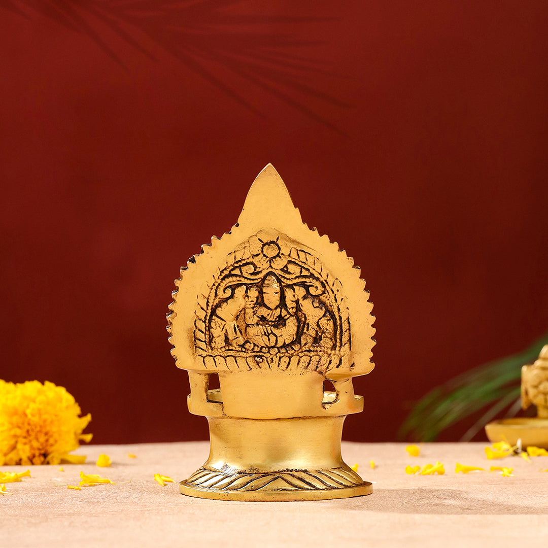 Brass Gaja Lakshmi Diya (5.1 Inch)