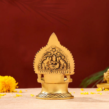 Brass Gaja Lakshmi Diya (5.1 Inch)