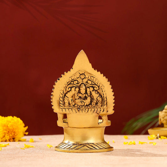Brass Gaja Lakshmi Diya (5.1 Inch)