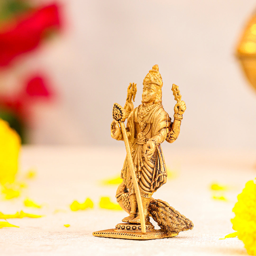 Brass Superfine Lord Murugan/Kartikeya Standing Idol (2.8 Inch)