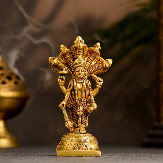 Brass Lord Vishnu Standing Idol (5 Inch)
