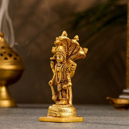 Brass Lord Vishnu Standing Idol (5 Inch)