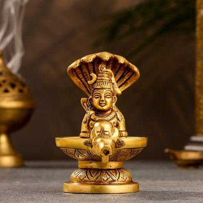 Brass Nandi Mukhshivlingam Idol (5 Inch)