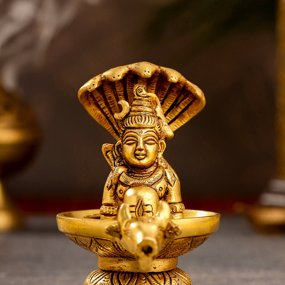 Brass Nandi Mukhshivlingam Idol (5 Inch)