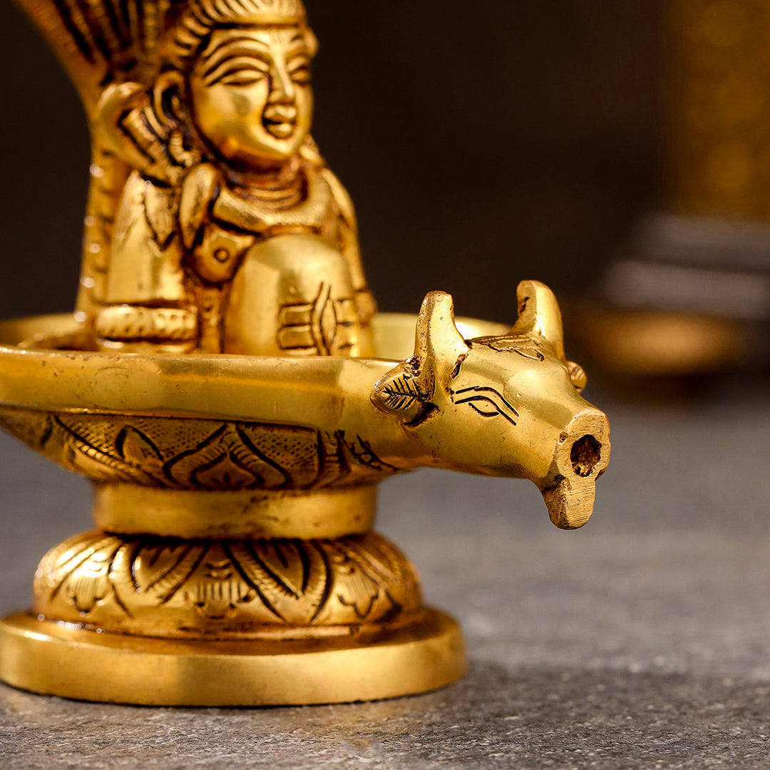 Brass Nandi Mukhshivlingam Idol (5 Inch)