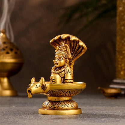 Brass Nandi Mukhshivlingam Idol (5 Inch)