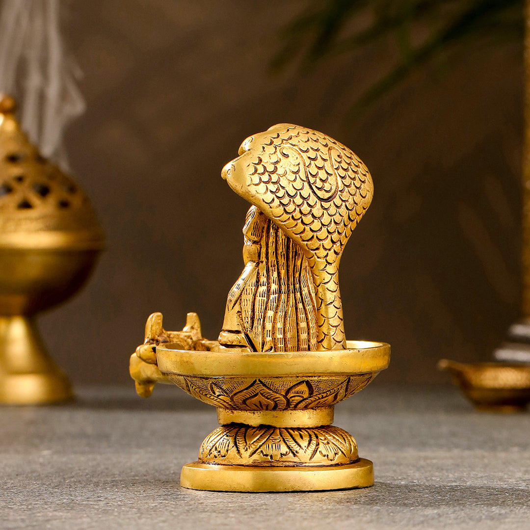 Brass Nandi Mukhshivlingam Idol (5 Inch)