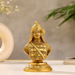 Brass Maharana Pratap Bust Statue (5.5 INCH)