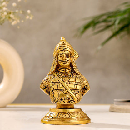 Brass Maharana Pratap Bust Statue (5.5 INCH)