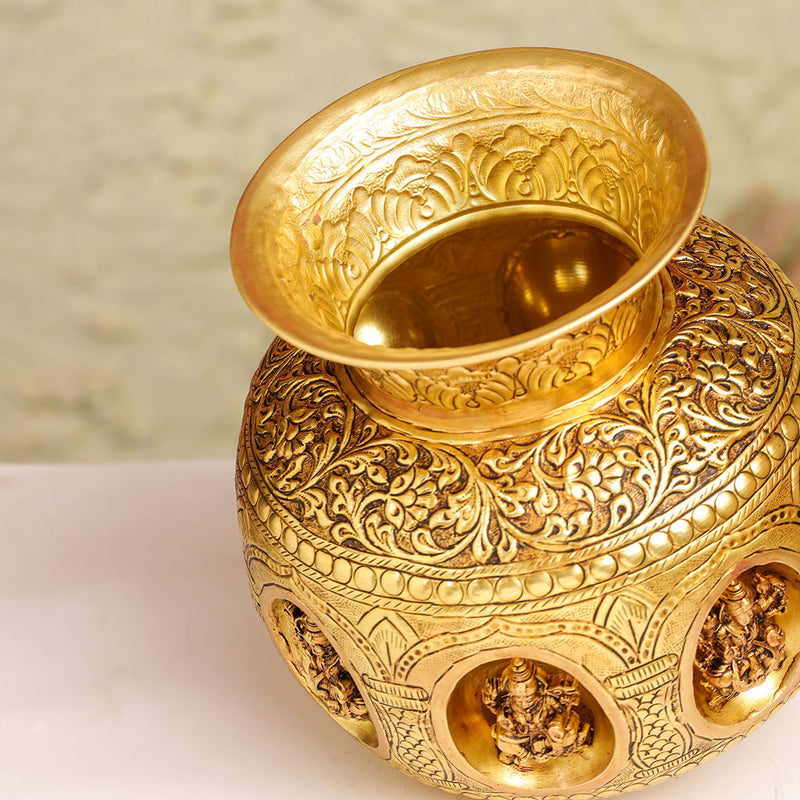 Brass Ashtalakshmi And Dashavatara Kodam/Kalash