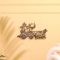 Brass Arjun And Krishna Rath Wall Hanging (7.3 Inch)