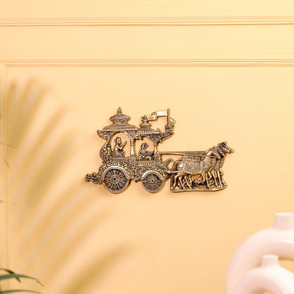 Brass Arjun And Krishna Rath Wall Hanging (7.3 Inch)