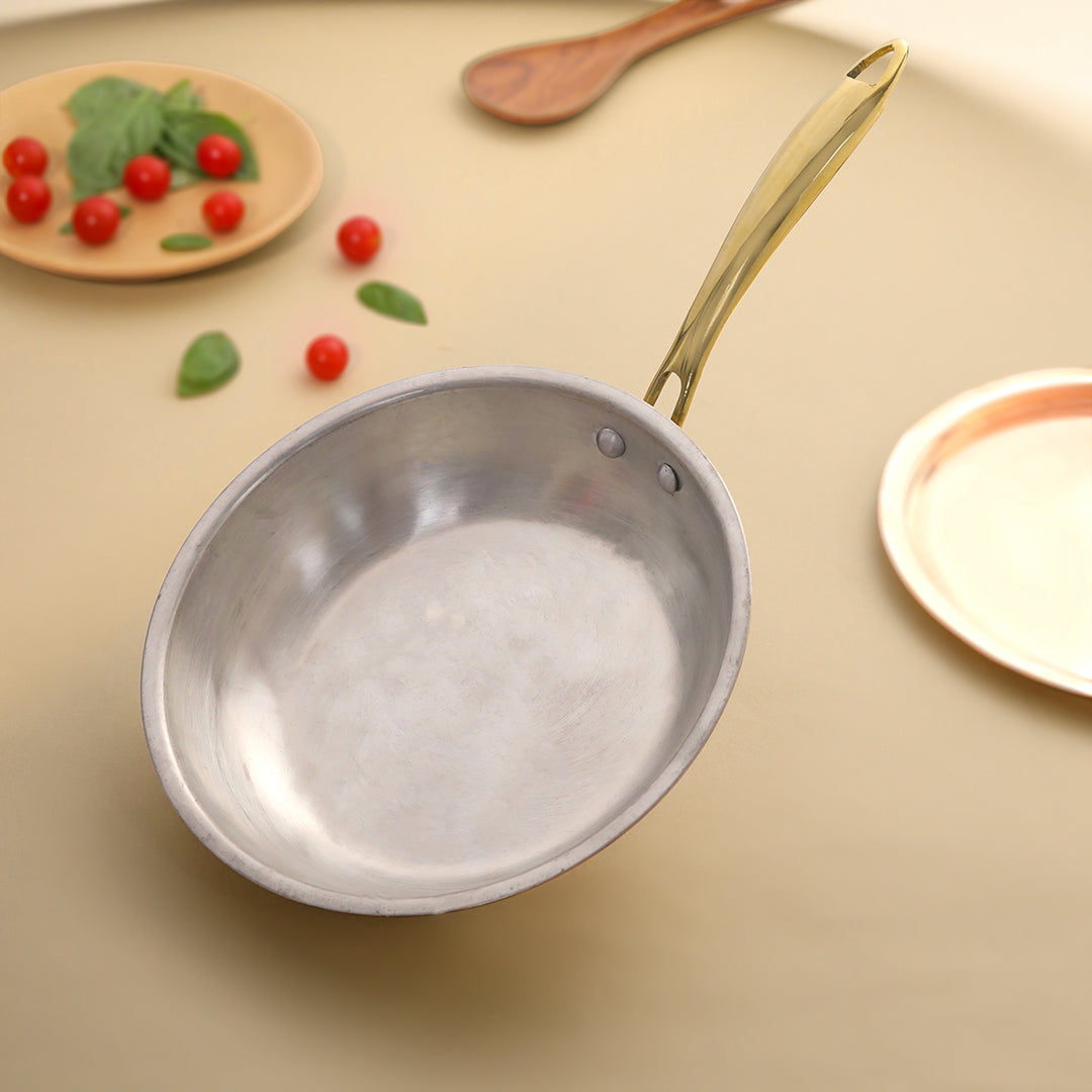 Copper Fry Pan With Lid And Handle (16.5 Inch)