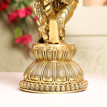 Brass Krishna Idol – Antique Finish