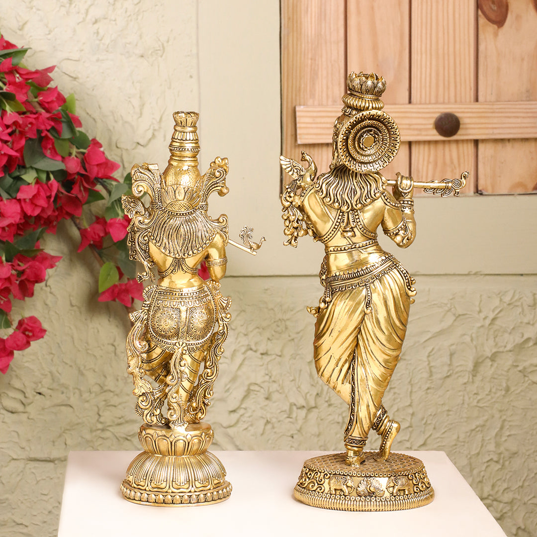 Brass Krishna Idol – Antique Finish