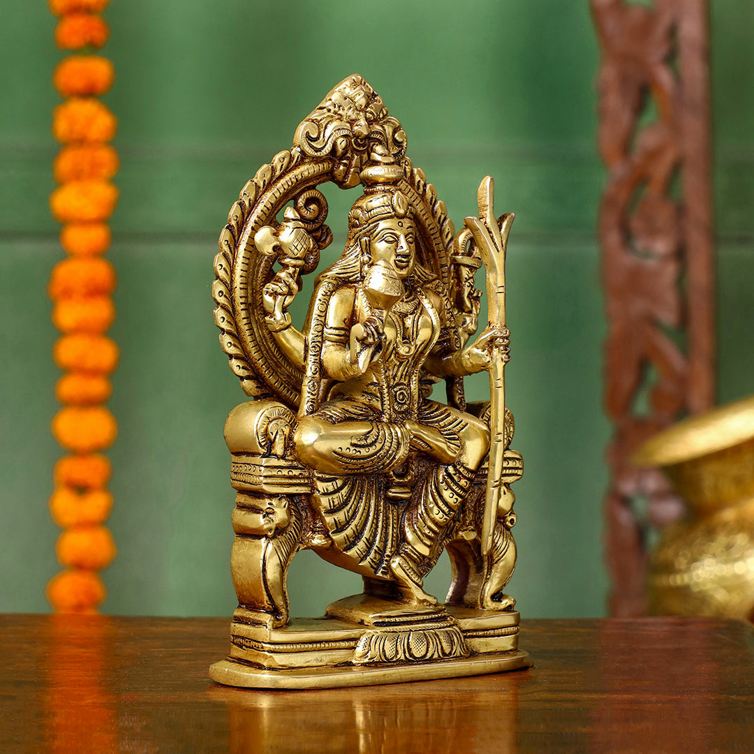 Brass Goddess Rajarajeshwari Idol – Divine Mother of the Universe (7.5 Inch)