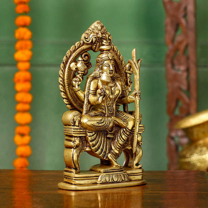 Brass Goddess Rajarajeshwari Idol – Divine Mother of the Universe (7.5 Inch)